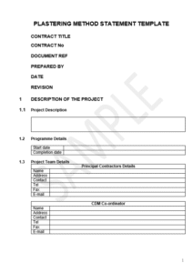 Plastering Risk Assessment Template - LHT Health & Safety